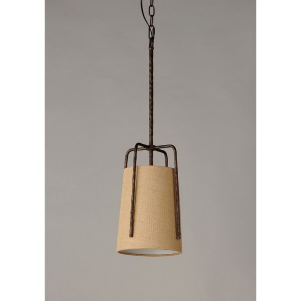 Pitchfork 1-Light 9 Wide Oil Rubbed Bronze Pendant Light